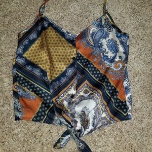 H&M Satin Self-Tie Button Up Cami -- Size 2